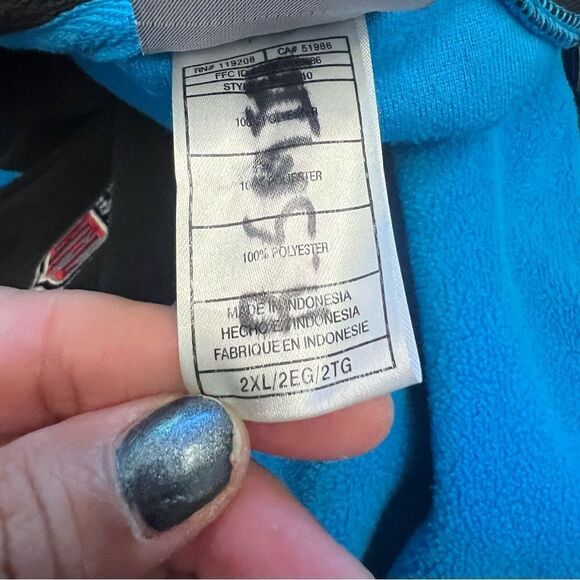 Carolina Panthers Full zip Reebok Onfield vintage fleece jacket. Men’s 2XL. NFL - Picture 5 of 7